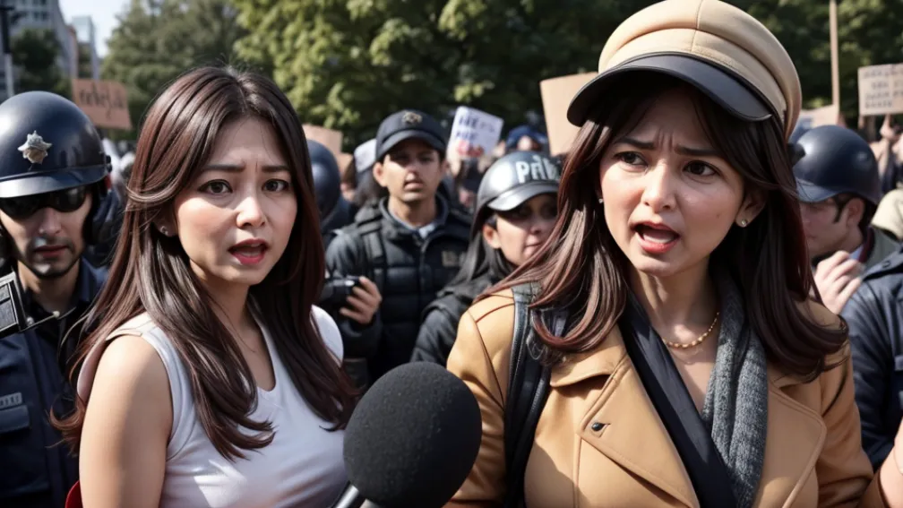 Репортёр ТВЕ подверглась оскорблениям и преследованиям на митинге в Торре-Пачеко
