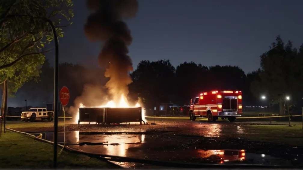 Трагедия в Алкала-де-Энарес: Женщина погибла, мужчина тяжело ранен при пожаре в парке