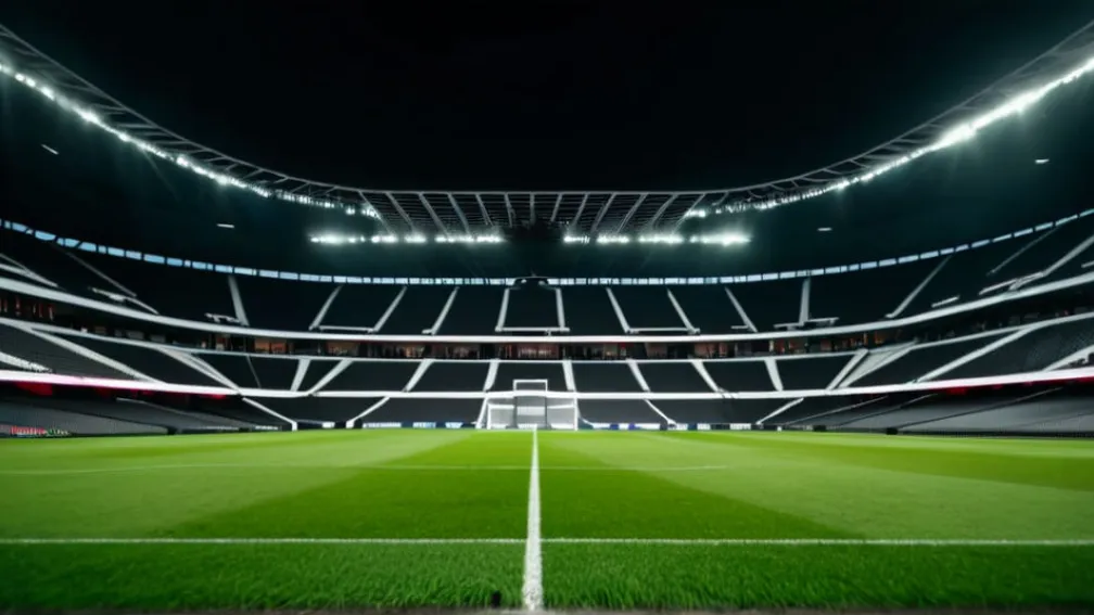 Динамичный интерьер футбольного стадиона