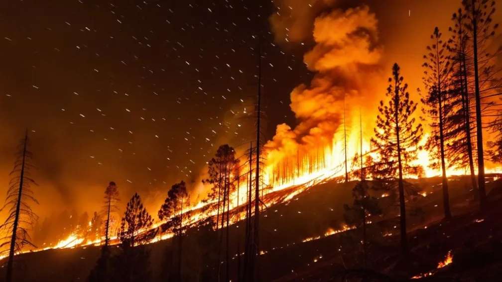 Огненные волны в Чили: изображения
